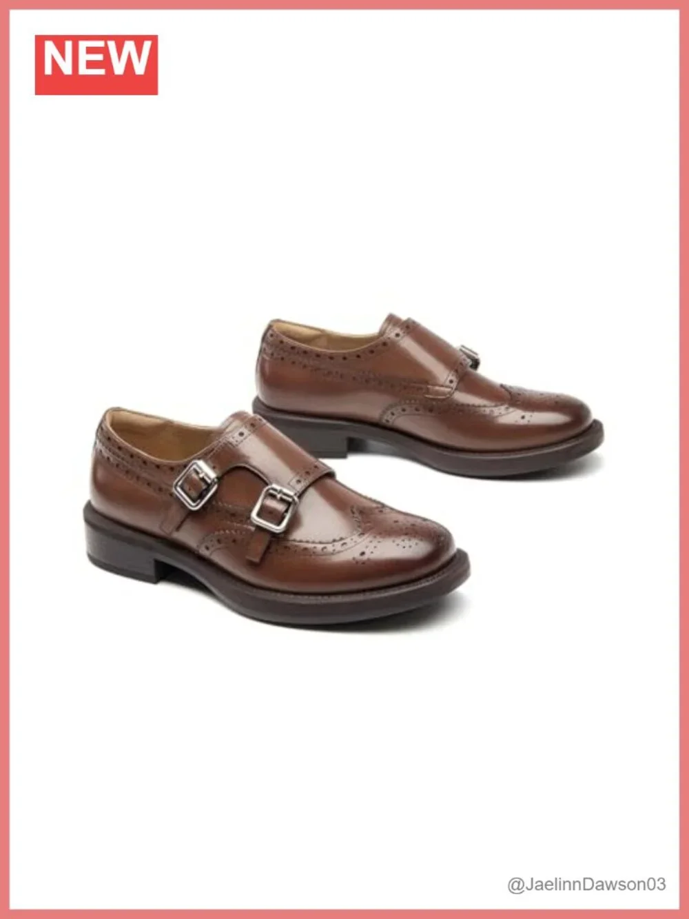 Women's Leather Monk Strap Loafers Cap Toe Slip-On Flats Business Casual